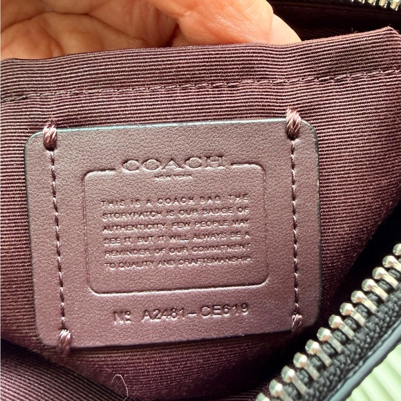 Coach Black Pebbled Leather Shoulder Bag with Silver Chain - Picture 3 of 3